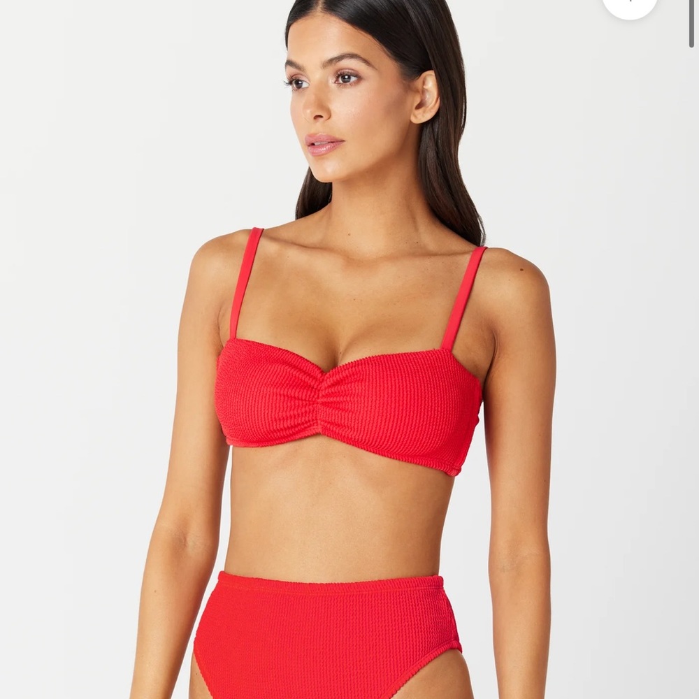 Gigi c red small Millie Cinched Bikini Top